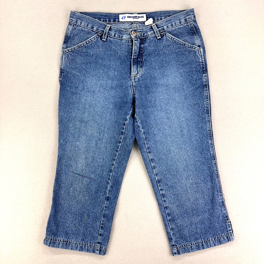 Vintage Anchor Blue Denim‎ Capri's Pants Womens 9 Blue Jean Cropped Y2K 90s USA